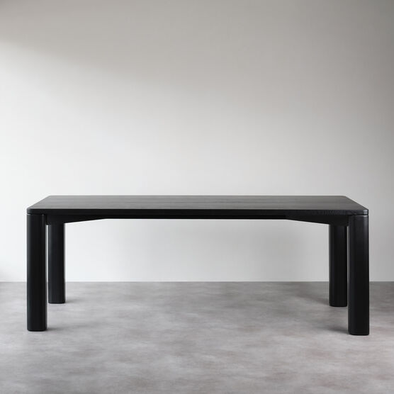 Corner Bar medium black satin ash table